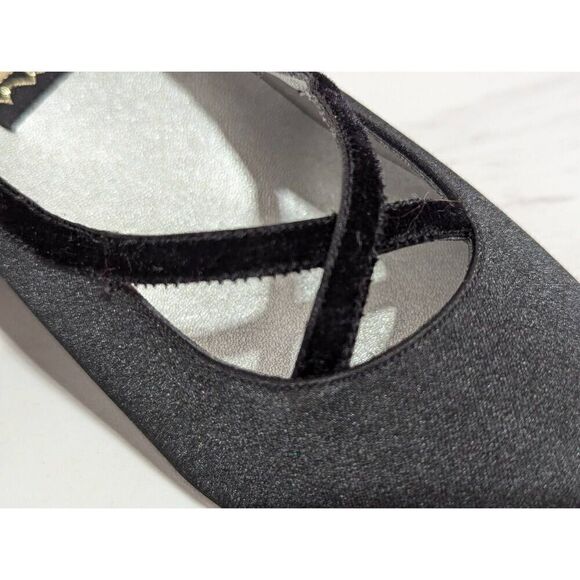 Nina Women's 9.5M Black Luster Satin Velvet Rosie Pump Heels Size 9.5M New In Bo - Picture 4 of 9